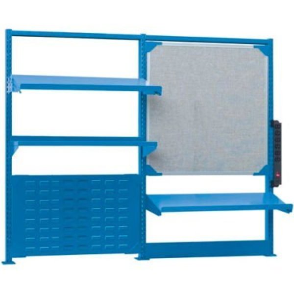 Lista International Lista Louver Panel Kit W/ Shelf, 62-3/4"W x 15"D, Blue XSSMNX-72/3030/BB